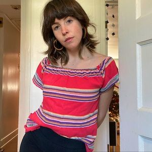 Hot pink striped top